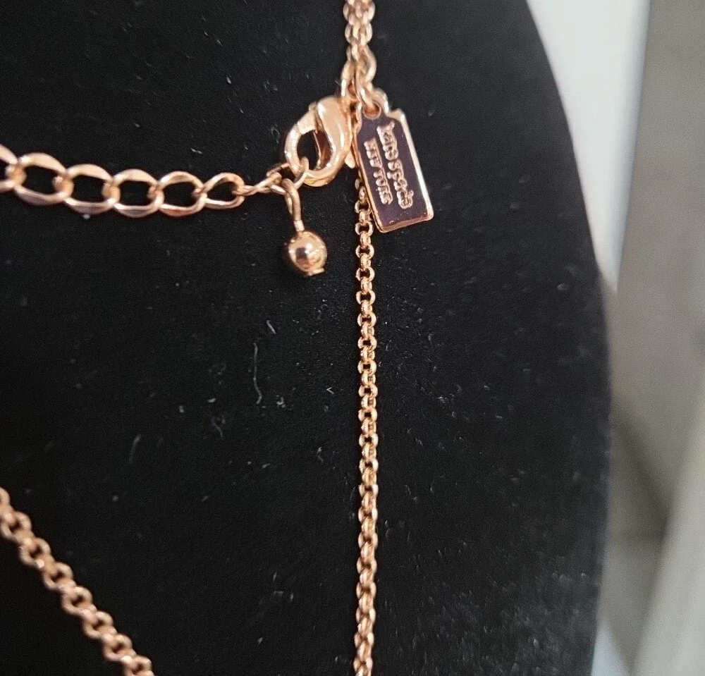 Kate Spade Rose Gold Champagne Bottle Pendant Necklace And Bracelet